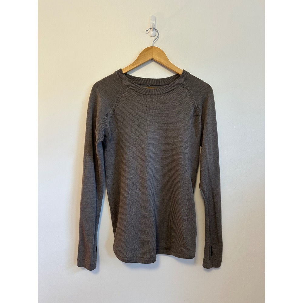 Lululemon Taupe Brown Textured Knit Raglan Sweater with Thumbholes | Size Small